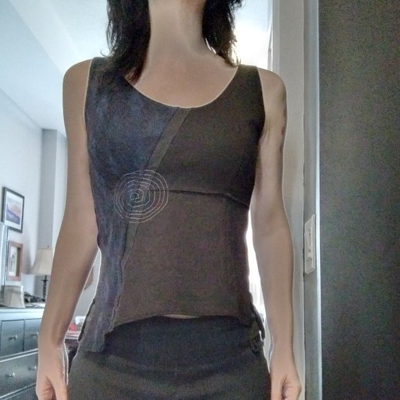 Goth Boho Patchwork Tank Top - Picture 1 of 7